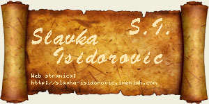Slavka Isidorović vizit kartica